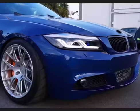 Оптика передняя, альтернативные светодиодные фары на BMW E90 дорестайл тюнинг фото
