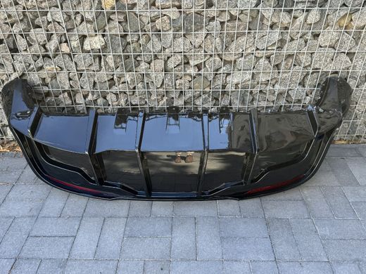 Накладка заднего бампера Tesla Model Y черный глянец (2020-...) (Б/У) тюнинг фото