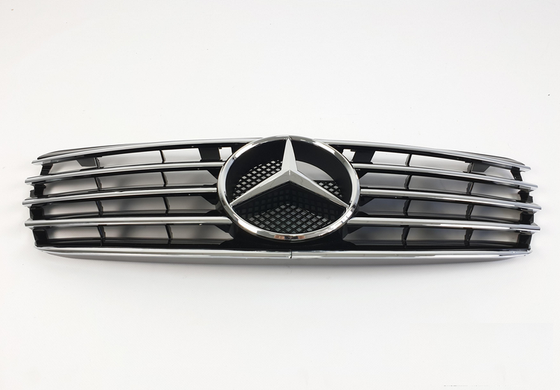 Решетка радиатора Mercedes W211 черная + хром вставки (02-06 г.в.) тюнинг фото